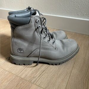 Grey waterproof Timberlands